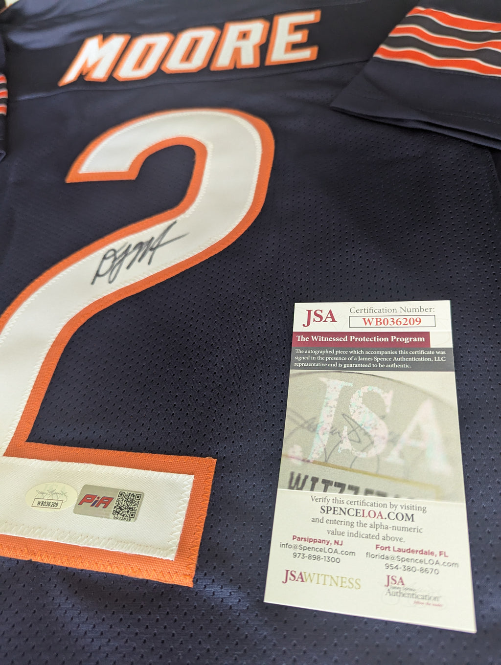 DJ Moore - Signed Custom Jersey (JSA)