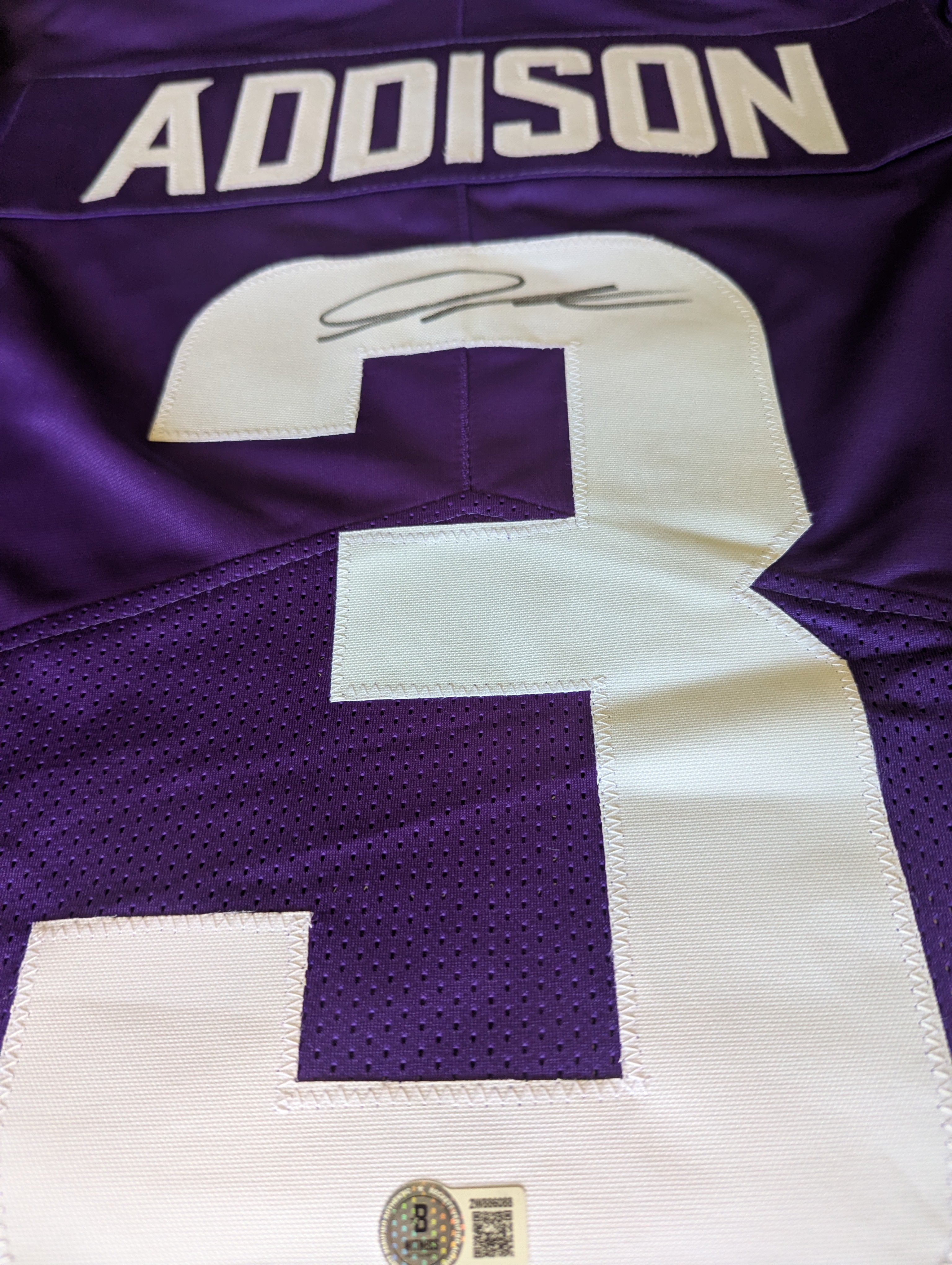 Jordan Addison - Signed Custom Jersey (Beckett)